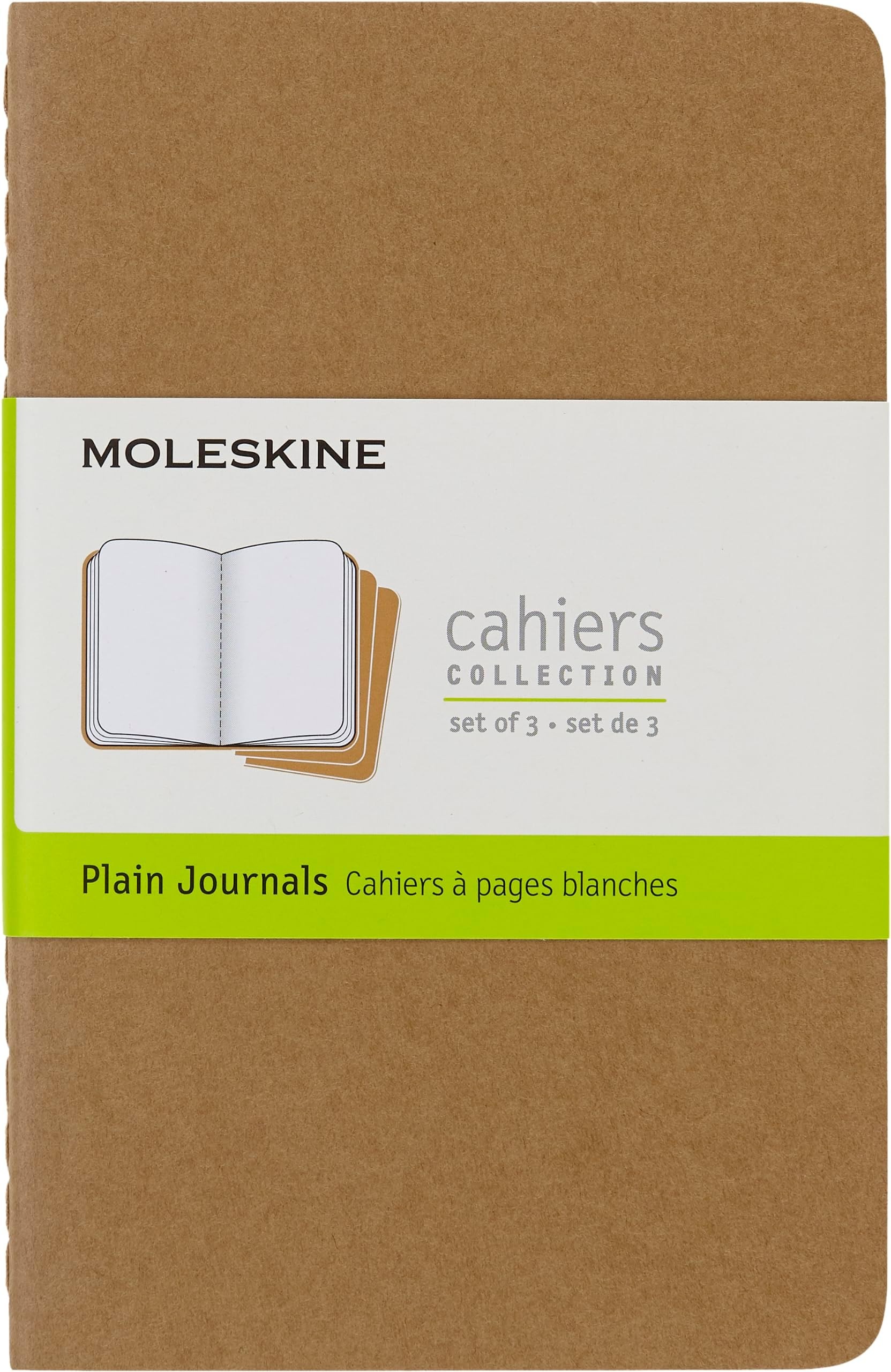 Moleskine Cahier Journal, Soft Cover, XL, Plain Paper, Pack of 3